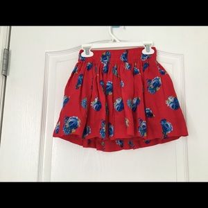 Red blue flower skirt